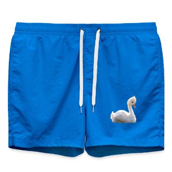 Swan Mute Swan Goose Duck Swan White Swans - Swim Trunks - cobalt blue - Front