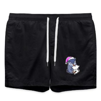 Owl Tired Sleeping Sleep Girl - Swim Trunks - black - Front - AI Model Male 185 light (185cm)