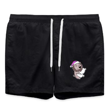 Leo Tired Sleeping Sleeping Girl - Swim Trunks - black - Front - AI Model Male 185 light (185cm)