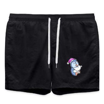 Penguin Tired Sleeping Sleeping Girl - Swim Trunks - black - Front - AI Model Male 185 light (185cm)