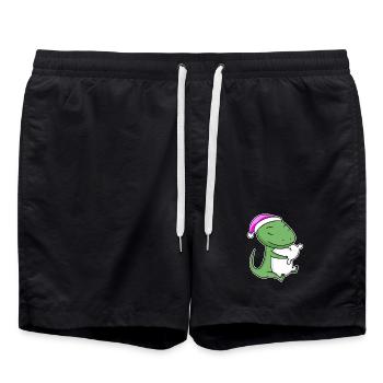 Lizard Tired Sleeping Sleeping Girl - Swim Trunks - black - Front - AI Model Male 185 light (185cm)