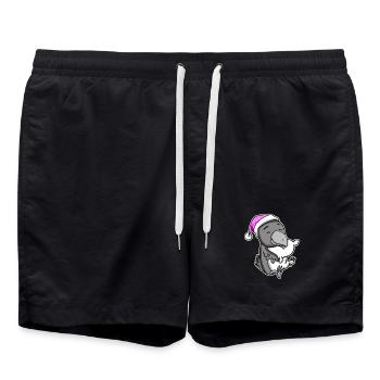 Crow Tired Sleeping Sleeping Girl - Swim Trunks - black - Front - AI Model Male 185 light (185cm)