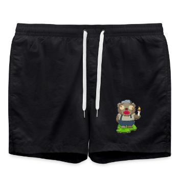 Bear Halloween Zombie - Swim Trunks - black - Front - AI Model Male 185 light (185cm)
