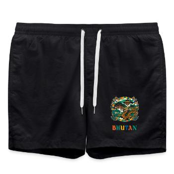 Bhutan Dragon South Asia Thimphu - Swim Trunks - black - Front - AI Model Male 185 light (185cm)