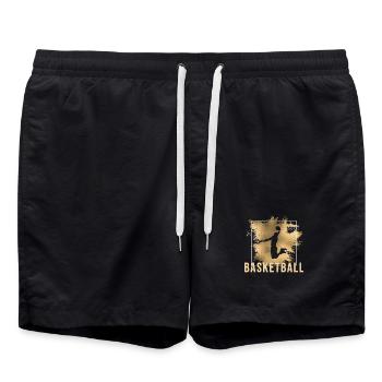 Basketball - Badeshorts - Schwarz - Vorne - AI Model Male 185 light (185cm)