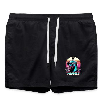 I Eat Snakes Vintage Mongoose - Swim Trunks - black - Front - AI Model Male 185 light (185cm)