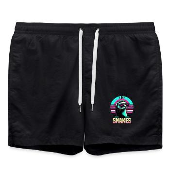 I Eat Snakes Vintage Mungo - Badeshorts - Schwarz - Vorne - AI Model Male 185 light (185cm)