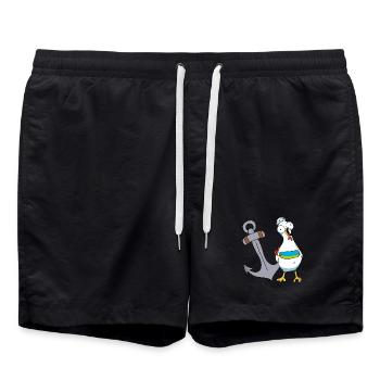 Poulet Marin Marin Ancre Maritime Ahoy Voyage - Short de bain - noir - Devant - AI Model Male 185 light (185cm)