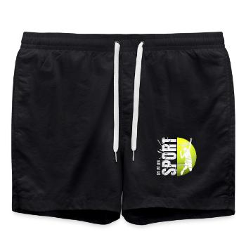 Eins mit dem Sport - Tennis - Badeshorts - Schwarz - Vorne - AI Model Male 185 light (185cm)