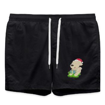Dog Christmas Package - Swim Trunks - black - Front - AI Model Male 185 light (185cm)