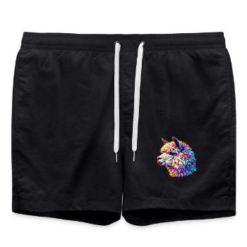 Alpaka - Badeshorts - Schwarz - Vorne - AI Model Male 185 light (185cm)