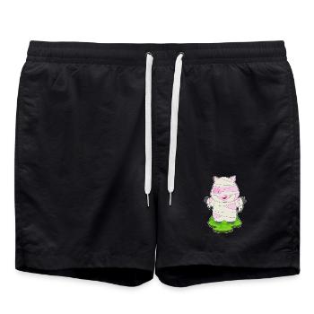 Pig Halloween Mummy - Swim Trunks - black - Front - AI Model Male 185 light (185cm)