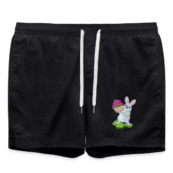 Cupcake lapin - Short de bain - noir - Devant - AI Model Male 185 light (185cm)