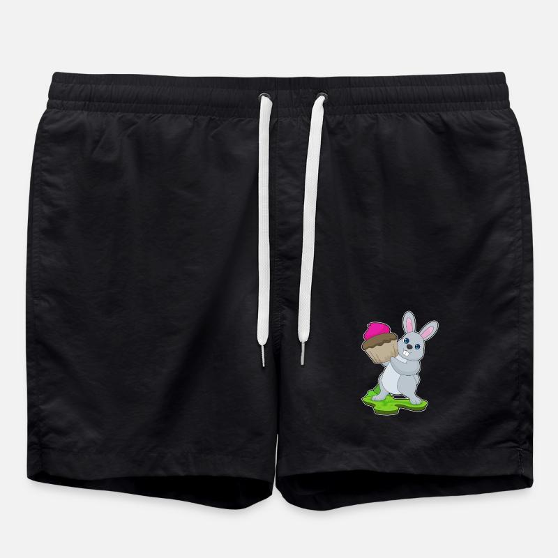 Hase Cupcake - Badeshorts - Schwarz