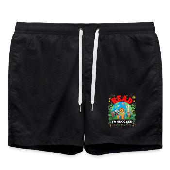 Lire pour réussir - Idée cadeau pour enfants enseignants - Short de bain - noir - Devant - AI Model Male 185 light (185cm)