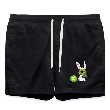Farting Rabbit - Swim Trunks - black - Front - AI Model Male 185 light (185cm)