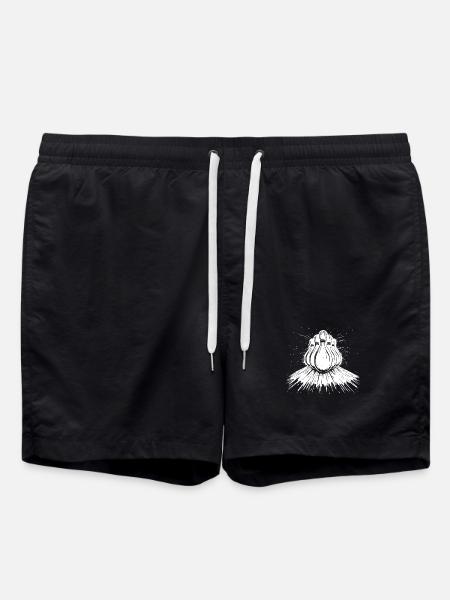 Bowling Drawing - Swim Trunks - black