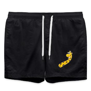 Girafe Rire Sourire - Short de bain - noir - Devant - AI Model Male 185 light (185cm)