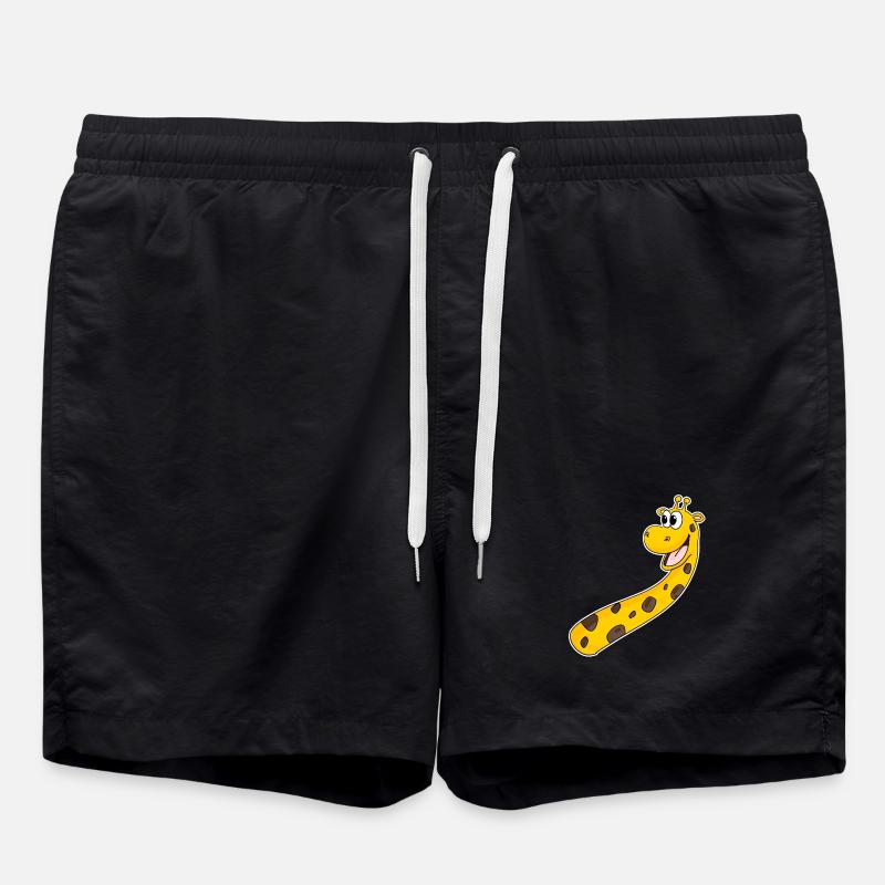 Giraffe Laugh Smile - Swim Trunks - black