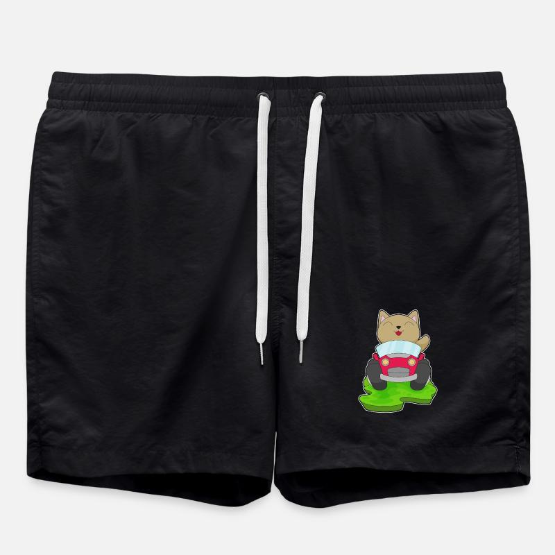 Katze Auto - Badeshorts - Schwarz