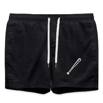 Baseballschläger Zeichnung - Badeshorts - Schwarz - Vorne - AI Model Male 185 light (185cm)