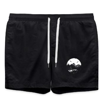 Mountainbiking Skizze - Badeshorts - Schwarz - Vorne - AI Model Male 185 light (185cm)