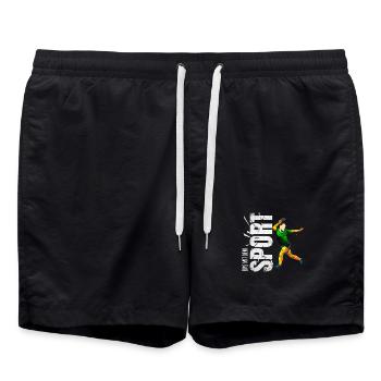 Eins mit dem Sport - Tischtennis - Badeshorts - Schwarz - Vorne - AI Model Male 185 light (185cm)