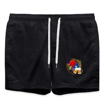 Tischtennis & Bier dass gönn ich mir - Badeshorts - Schwarz - Vorne - AI Model Male 185 light (185cm)