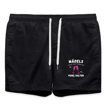 Girls' Level Hold – Cadeau d’enterrement de vie de garçon - Short de bain - noir - Devant - AI Model Male 185 light (185cm)
