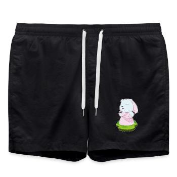 Polar Bear Bridal Wedding Dress Wedding - Swim Trunks - black - Front - AI Model Male 185 light (185cm)