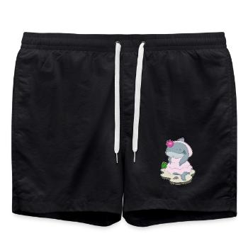 Hai Braut Schleier Hochzeit - Badeshorts - Schwarz - Vorne - AI Model Male 185 light (185cm)