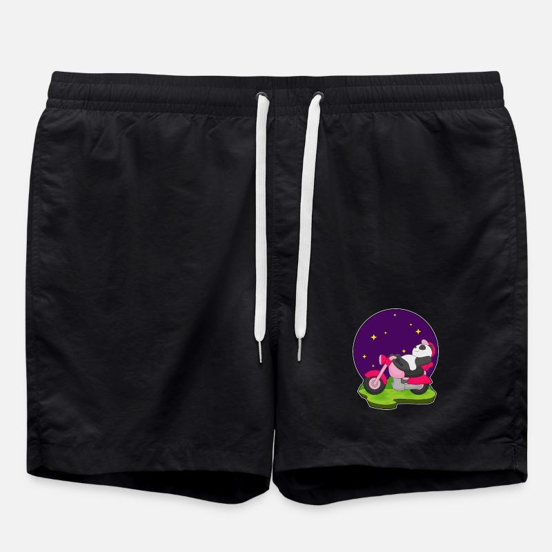 Panda Motorrad - Badeshorts - Schwarz