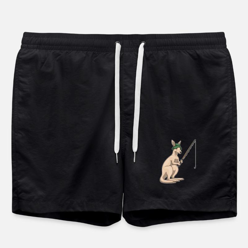 Kangaroo Angler Angel Fishing - Swim Trunks - black