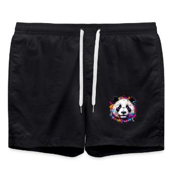 Panda - Badeshorts - Schwarz - Vorne - AI Model Male 185 light (185cm)
