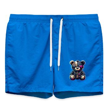 Punk Emo Plush Teddy Bear - Swim Trunks - cobalt blue - Front