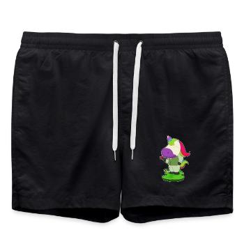 Unicorn Groom Flower Wedding - Swim Trunks - black - Front - AI Model Male 185 light (185cm)