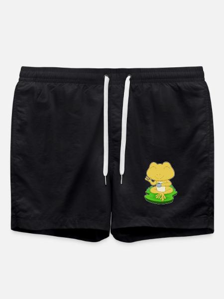 Frog Cup of Coffee - Swim Trunks - black
