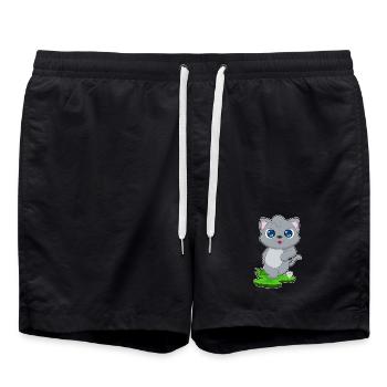 Jardin de la pelle Jardinier Chat - Short de bain - noir - Devant - AI Model Male 185 light (185cm)