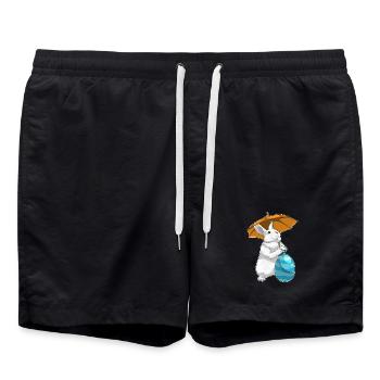 Parapluie de Pâques du Lapin de Pâques - Short de bain - noir - Devant - AI Model Male 185 light (185cm)