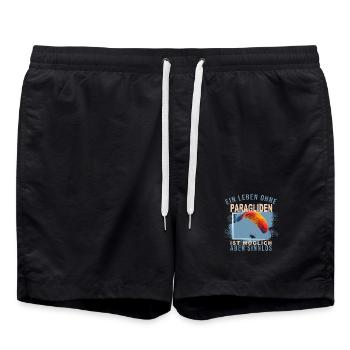 Ein Leben ohne Paragliden ist möglich aber Sinnlos - Badeshorts - Schwarz - Vorne - AI Model Male 185 light (185cm)