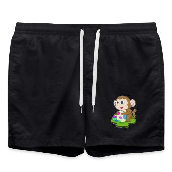 Oeufs de Pâques de Pâques singe - Short de bain - noir - Devant - AI Model Male 185 light (185cm)