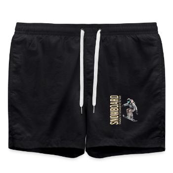 Snowboard ist wie tanzen und der Berg führt immer - Badeshorts - Schwarz - Vorne - AI Model Male 185 light (185cm)