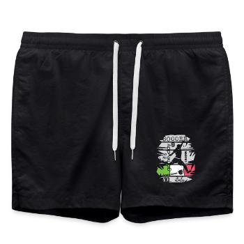 Fußball Italien Torschuss Team Illustration Symbol - Badeshorts - Schwarz - Vorne - AI Model Male 185 light (185cm)