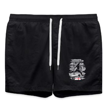 Fußball England Graffiti Collage Team Turnier icon - Badeshorts - Schwarz - Vorne - AI Model Male 185 light (185cm)