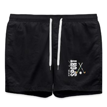 Eins mit dem Sport - Hockey - Badeshorts - Schwarz - Vorne - AI Model Male 185 light (185cm)