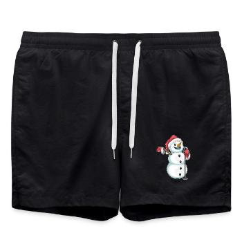 Schneemann Weihnachten Singen - Badeshorts - Schwarz - Vorne - AI Model Male 185 light (185cm)