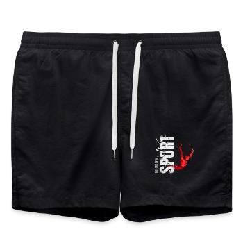 Eins mit dem Sport - Turnen - Badeshorts - Schwarz - Vorne - AI Model Male 185 light (185cm)
