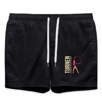 Turnen: Leichtigkeit und Anmut in jeder Bewegung - Badeshorts - Schwarz - Vorne - AI Model Male 185 light (185cm)
