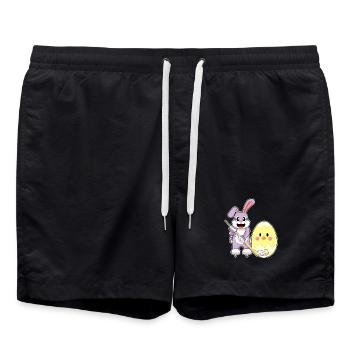 Hockey sur glace de Pâques Bunny - Short de bain - noir - Devant - AI Model Male 185 light (185cm)
