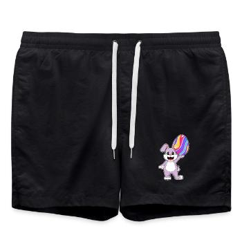 Œuf de Pâques lapin de Pâques - Short de bain - noir - Devant - AI Model Male 185 light (185cm)